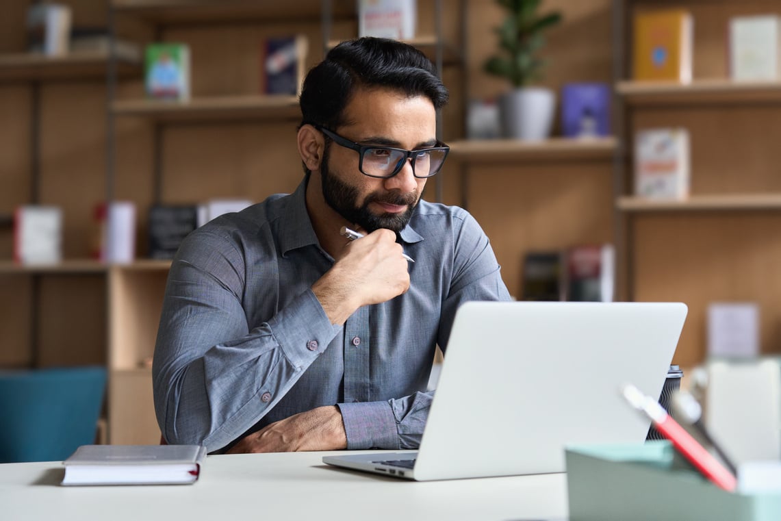 Man Working with Laptop